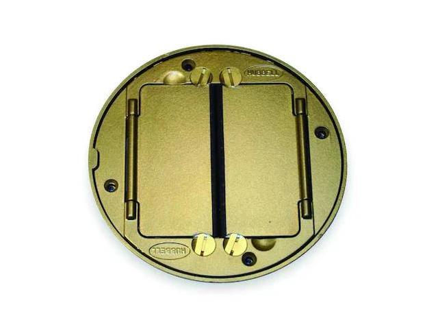 HUBBELL WIRING DEVICE-KELLEMS S1TFCBRS Electrical Box Cover, 2 Gangs, Round,