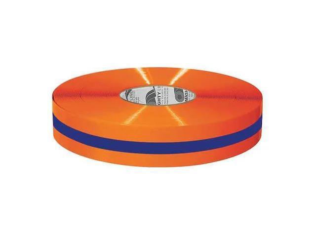 MIGHTY LINE 2ROBCTR Industrial Safety Floor Marking Tape Vinyl Orange/Blue, 2'