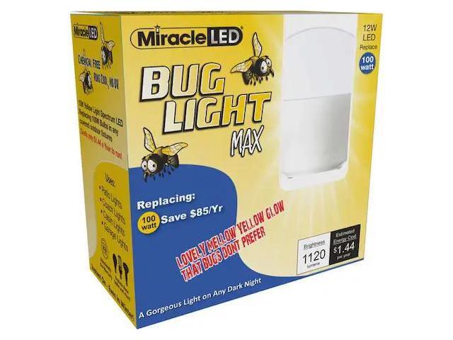 MIRACLE LED 602161 12 W, Compact LED Bulb, Amber, A19, 2000K Temp. Frosted,