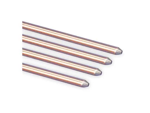 NVENT ERICO 615840 Pointed End Ground Rod: 5/8 in Dia, 4 ft L, Copper Bonded