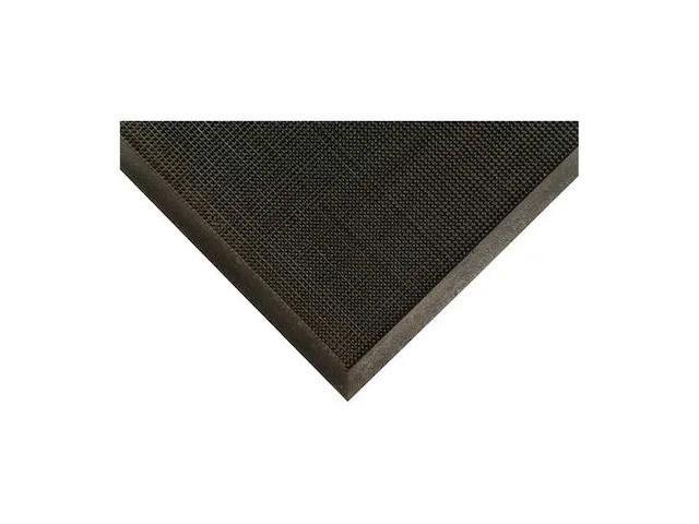 CONDOR 6LUN0 Entrance Mat, Rubber, 3/8 in Thick, Black, 32 in W x 39 in L