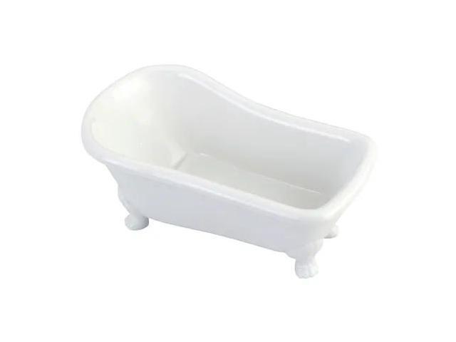 Kingston Brass BATUBW 7 Inch Mini Ceramic Clawfoot Tub Soap Dish Decor, White