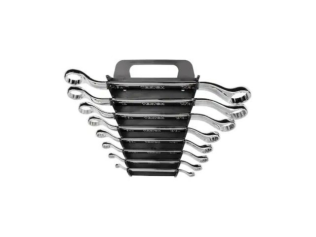 TEKTON WBE23408 45-Degree Offset Box End Wrench Set with Holder, 8-Piece (1/4 -