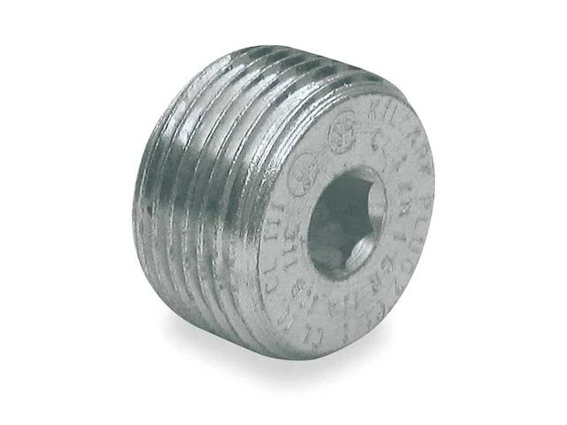 HUBBELL KILLARK PLUG2 Haz Loc Plug, 3/4 in, Threaded, Steel, Powder Coated, Gray