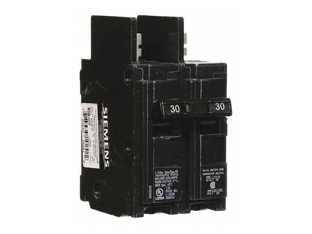 SIEMENS BQ2B030 Miniature Circuit Breaker, BQ Series, 30A, 2 Pole, 120/240V AC,