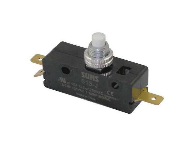 ZORO SELECT 6A887 Snap Action Switch, Panel Mount, Plunger Actuator, SPDT, 15 A