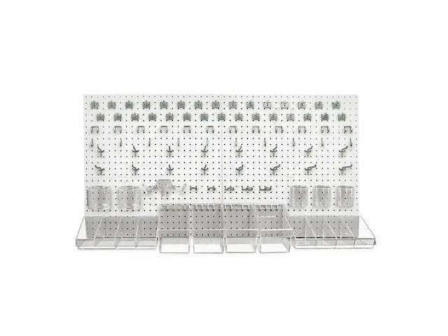 AZAR DISPLAYS 900988-WHT 125-Piece Pegboard Organizer Kit (2 - 24'x24')