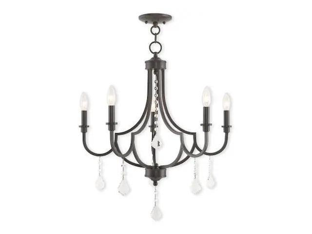 Photos - Light Bulb LIVEX LIGHTING 40885-92 Glendale 5 Light English Bronze Chandelier