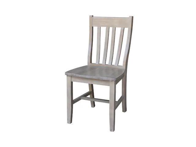INTERNATIONAL CONCEPTS C09-61P Set of 2 Cafe Chairs, Washed Gray Taupe