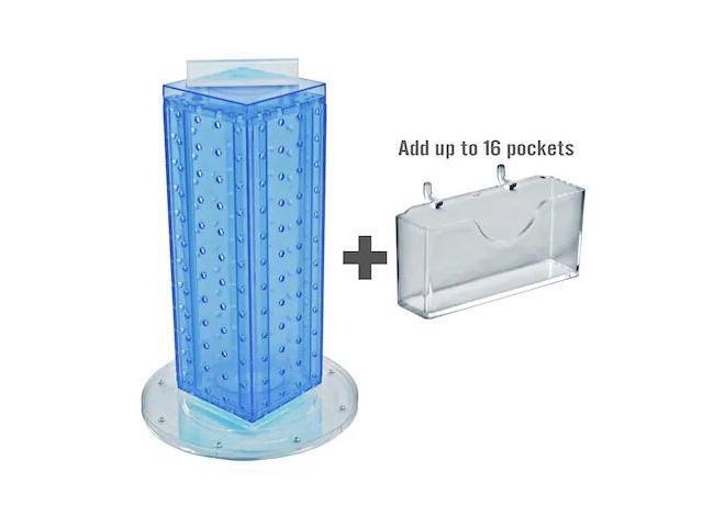 AZAR DISPLAYS 700229-BLU Four-Sided16 Pocket Revolving Pegboard GiftCard Kit