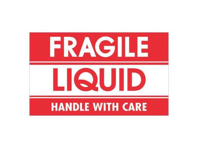TAPE LOGIC DL1300 Tape Logic Labels, 'Fragile - Liquid - Handle With Care', 3'