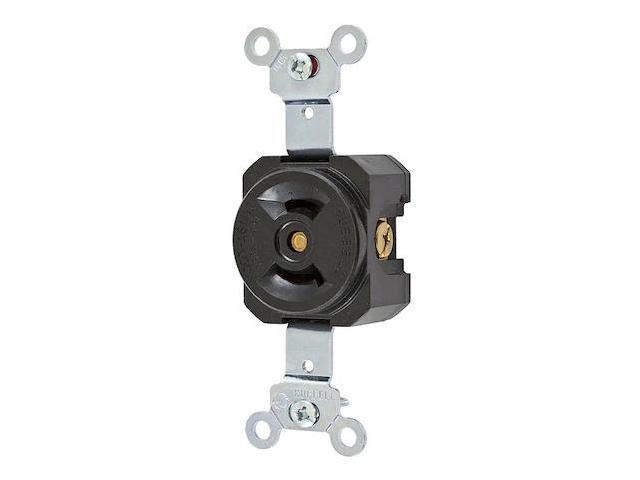 HUBBELL WIRING DEVICE-KELLEMS HBL7535 Locking Receptacle, L1-15R, 15 A, 125V