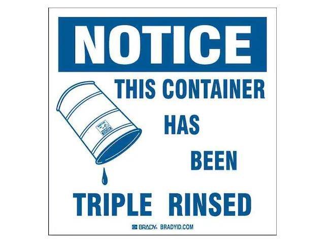 BRADY 121436 ID. Label,6in. H x 6in. W,Vinyl,PK100