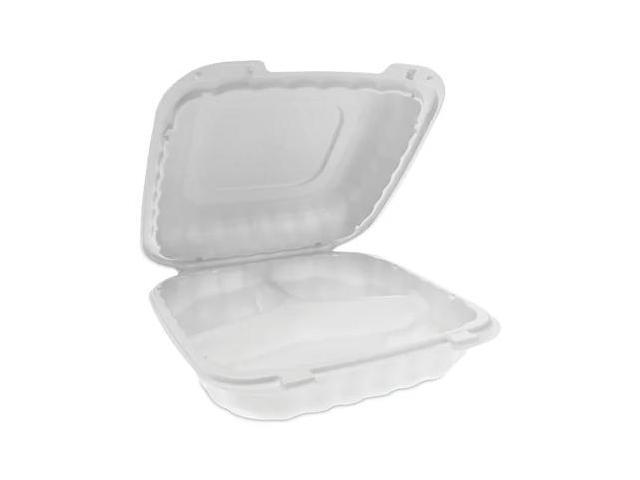Pactiv PACYCN80803 Earthchoice Smartlock Hinged Lid Containers, White, 22 Oz, 200/Carton