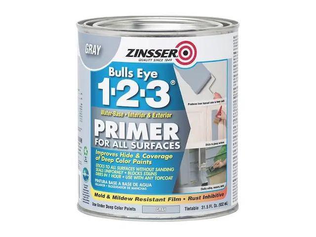 ZINSSER 286258 Primer, Water, 1 qt, Gray, Interior/Exterior