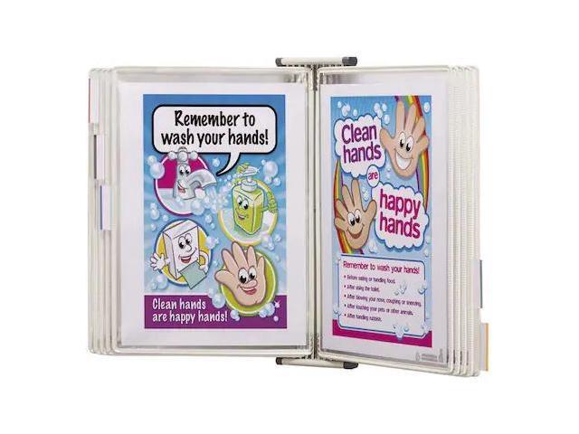 TARIFOLD WA221 Antimicrobial Wall Display Unit 10 White Pockets