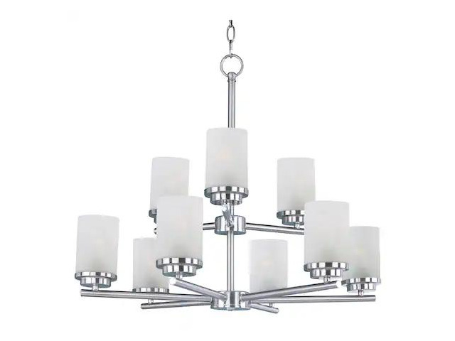 MAXIM LIGHTING 10206FTSN Corona 9-Light 28' Wide Satin Nickel Chandelier