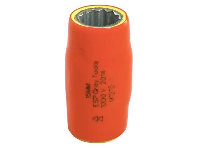 GRAY TOOLS M1215-I 15mm X 1/2' Drive, 12 Point Standard Length, 1000V Insulated