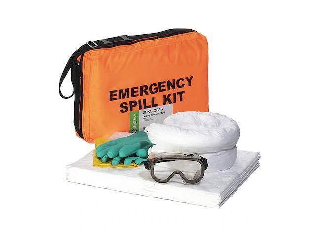 SPILLTECH SPKO-OBAG Spill Kit, 4 gal Volume Absorbed per Kit, Bag, Orange, 20