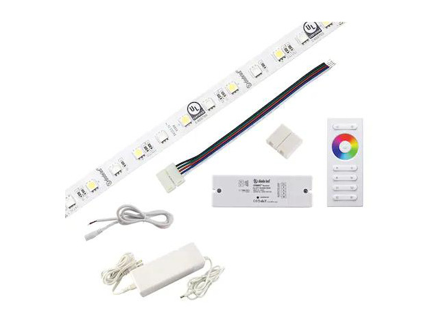 DIODE LED DI-KIT-24V-RGBW-PG96 Color Chaning Tape Light, 24V, 20 ft. Spl w Plug