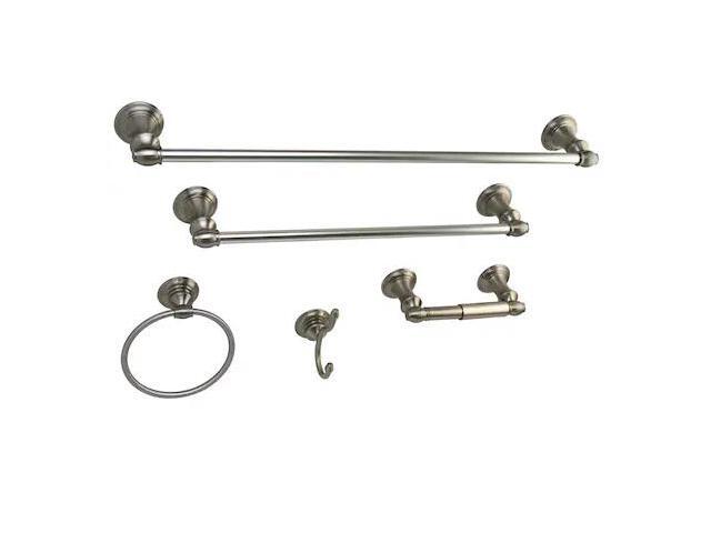 Kingston Brass BAHK161212478SN Provence Collection 5-piece Towel Bar Bath Hardware Set, Satin Nickel