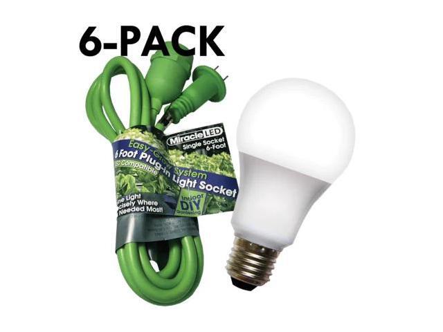 MIRACLE LED 602245 Single Socket Grow Light Cord System & LED White Grow Light