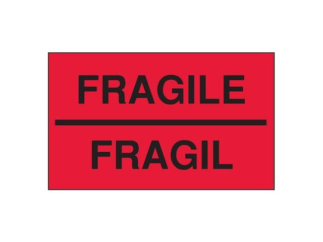 TAPECASE 16U895 3' x 5' Adhesive Back Bilingual Shipping Labels,