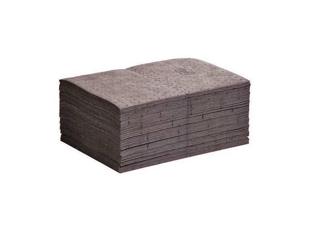 PIG MAT160 Absorbent Mat Pad, Absorbs 17 gal. Universal, PK 100,Gray
