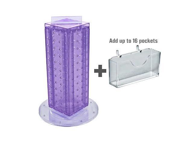 AZAR DISPLAYS 700229-PUR Four-Sided16 Pocket Revolving Pegboard GiftCard Kit