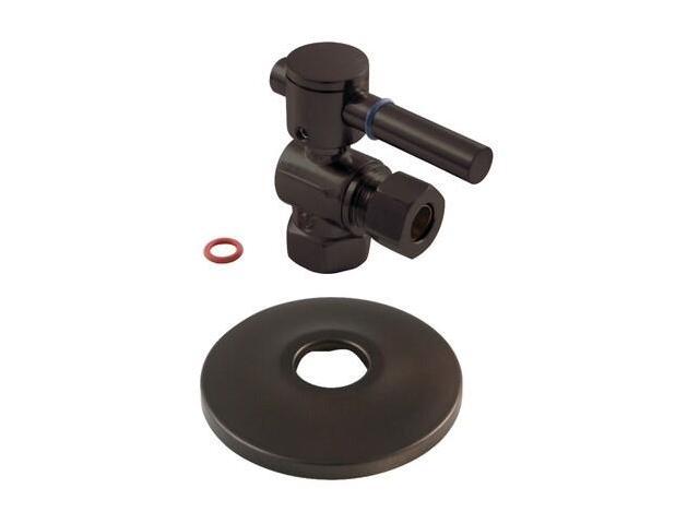 KINGSTON BRASS CC33105DLK 3/8' IPSx3/8' OD Comp Quarter-Turn Angle Stop Valve