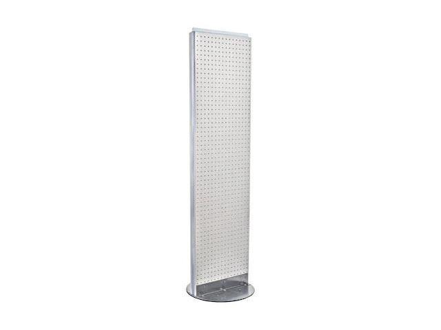 AZAR DISPLAYS 700250-WHT 2-Sided Pegboard Floor Revolving Display Panel