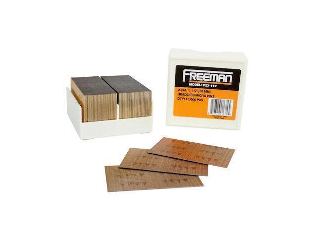 FREEMAN P23-112 Collated Pin Nail, 1-1/2 in L, 23 ga, Headless Head