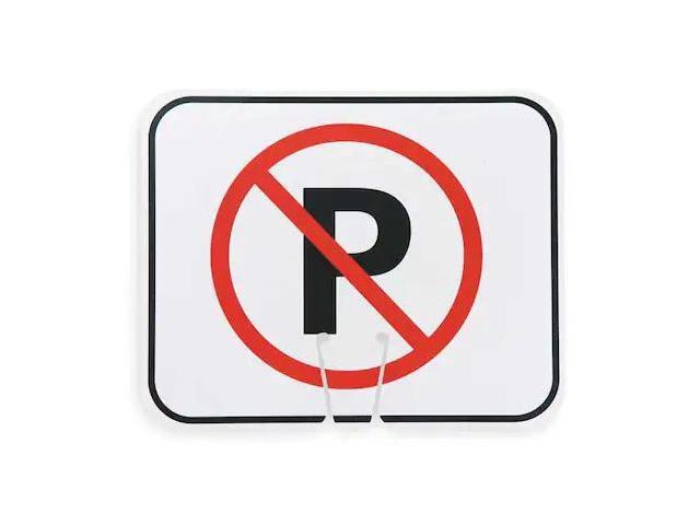 ZORO SELECT 03-550-NP Traffic Cone Sign,Blk/Red,No Parking