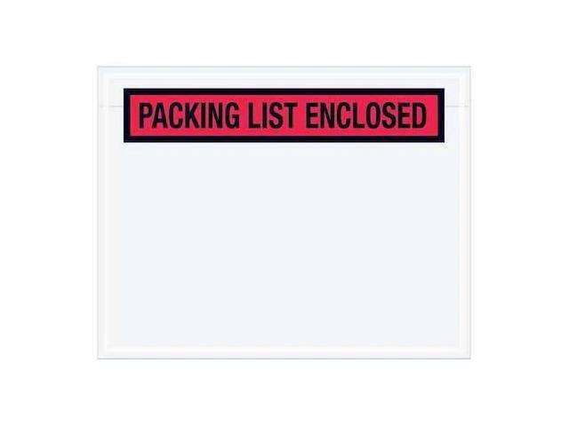TAPE LOGIC PL457 'Packing List Enclosed' Envelopes, 7' x 5 1/2', Red, 1000/Case