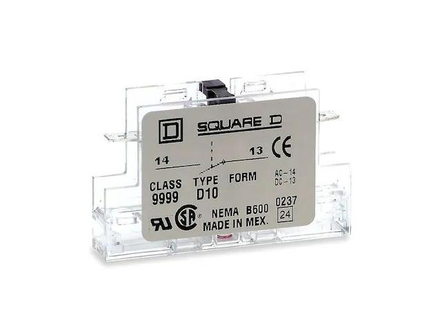 SQUARE D 9999D01 Auxiliary Contact, 0NO/1NC, 5 A