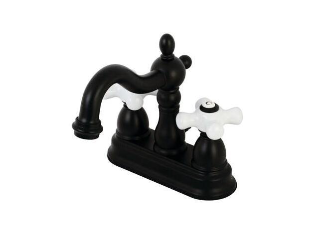 Kingston Brass KB1600PX Heritage 4 in. Centerset Bathroom Faucet, Matte Black