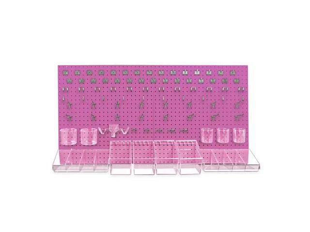 AZAR DISPLAYS 900988-PNK 125-Piece Pegboard Organizer Kit (2 - 24'x24')