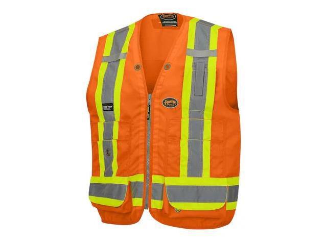 PIONEER V1010151U-2XL Woven 150D Surveyor Vest,Orange,2XL