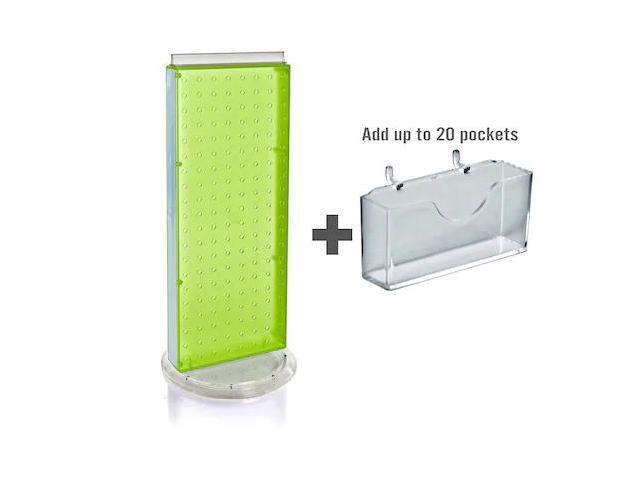 AZAR DISPLAYS 700505-GRE 20 Pocket Revolving Pegboard Gift Card Kit for