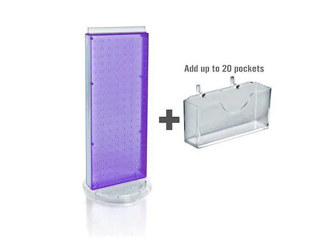 AZAR DISPLAYS 700505-PUR 20 Pocket Revolving Pegboard Gift Card Kit for
