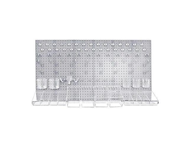 AZAR DISPLAYS 900988-CLR 125-Piece Pegboard Organizer Kit (2 - 24'x24')