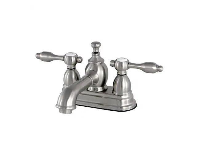 Kingston Brass KS7008TAL 4in Centerset Lavatory Faucet with Brass Pop-Up SN