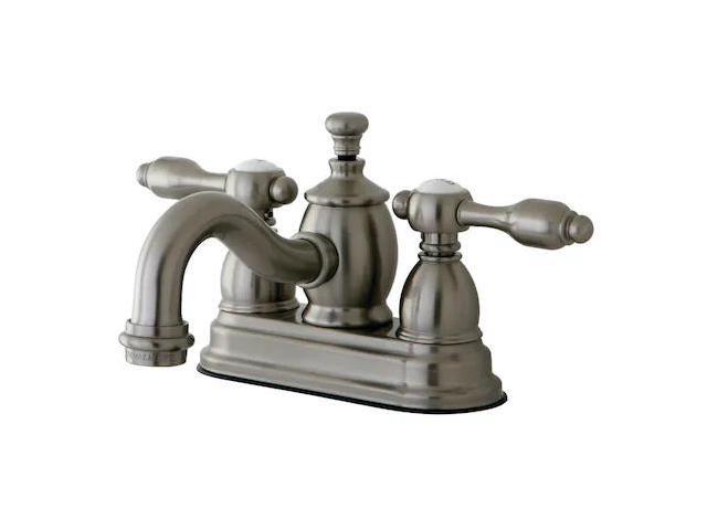 Kingston Brass KS7108TAL 4in Centerset Lavatory Faucet with Brass Pop-Up SN