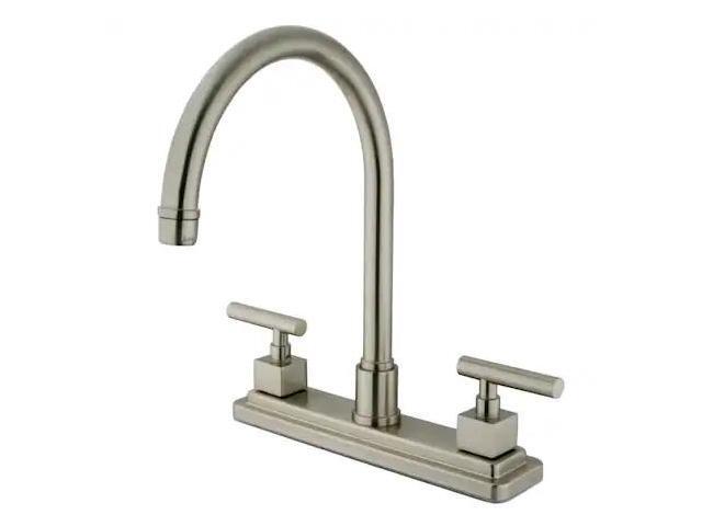 Kingston Brass KS8798CQLLS Double Handle 8' Kitchen Faucet