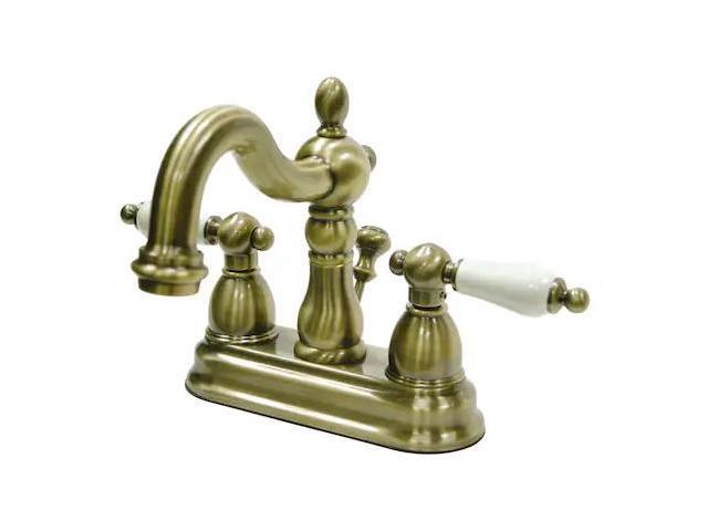 Kingston Brass KB160.PL Heritage Centerset Bathroom Faucet with Brass Pop-Up Dra, Antique Brass