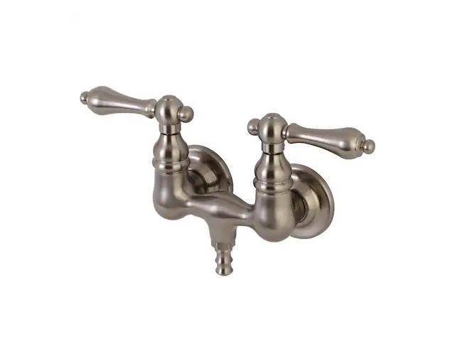 KINGSTON BRASS AE31T8 Wall-Mount Clawfoot Tub Faucet, Brushed Nickel, Tub Wall