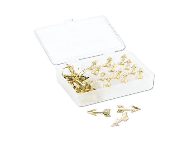 Fashion Push Pins, Steel, Gold, 3/8', 36/Pack 3083U0624