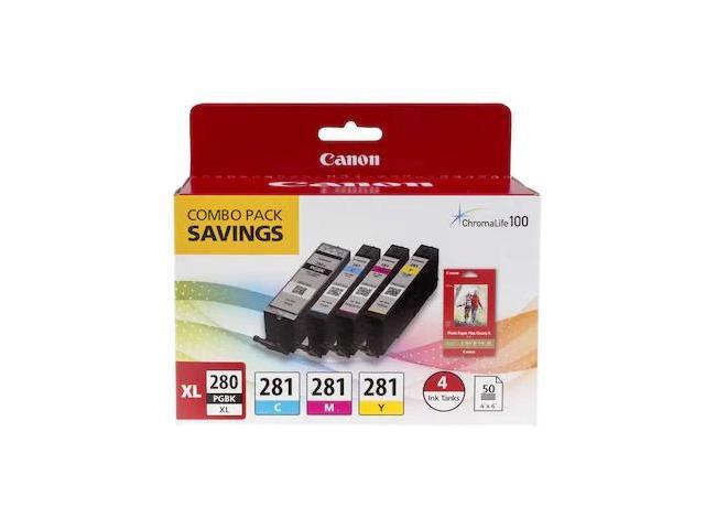Canon - PGI-280 XL/CLI-281 4-Pack High-Yield - Pigment Black, Standard Capacity - Cyan, Magenta, Yellow Cartridges + Photo Paper - Black/Cyan/Magenta/Yellow - image 8