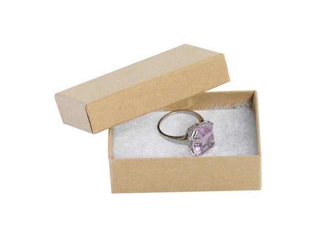 PARTNERS BRAND JB211K Jewelry Boxes, 2 1/2 x 1 1/2 x 7/8, Kraft, 100/Case
