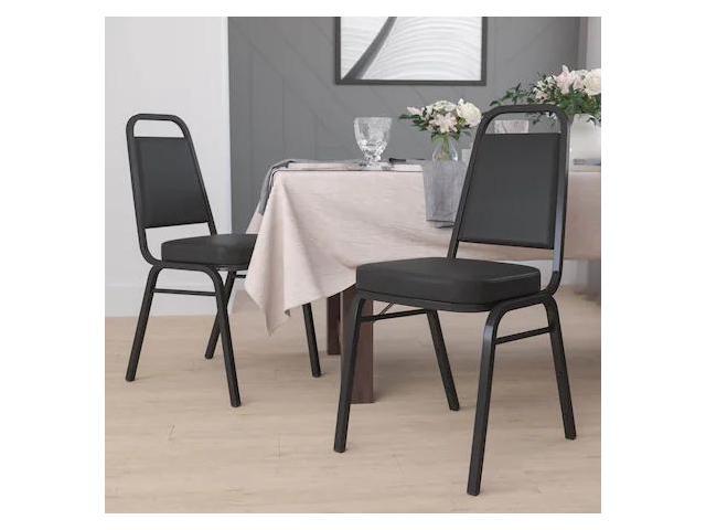 FLASH FURNITURE 4-FD-BHF-1-GG Black Vinyl Banquet Chair,PK4